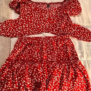 SHEIN | L | Red with flowers